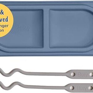 BUSY BABY Silicone Mini Mat - New and Improved Suction Cups, 2 Straps to Secure